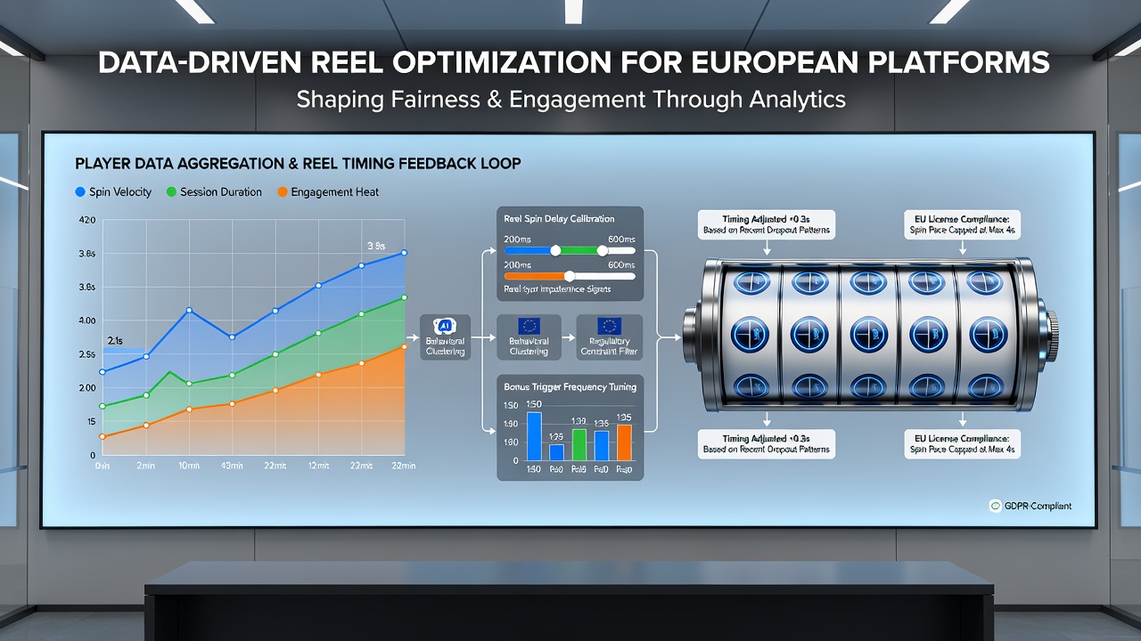 Analytics dashboard displaying reel timing adjustments correlated with player session metrics